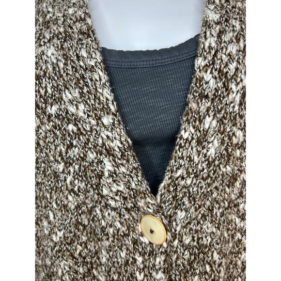 J. Jill Pure Jill Marled Cotton Blend Wherever Cardigan Brown Cream  XL - Picture 4 of 12
